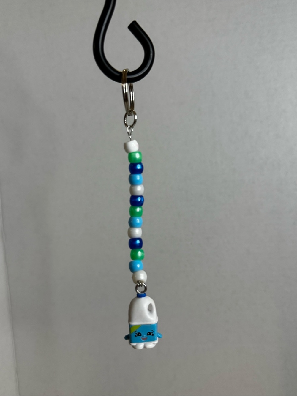 Shopkins Blue, White & Green Beaded Character Charm